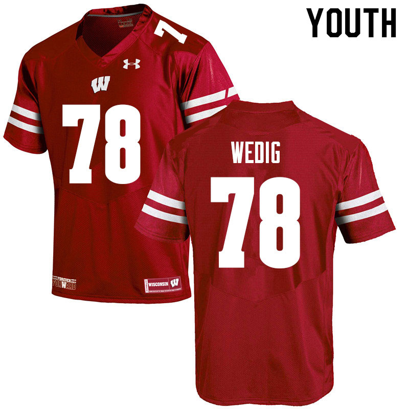 Youth #78 Trey Wedig Wisconsin Badgers College Football Jerseys Sale-Red